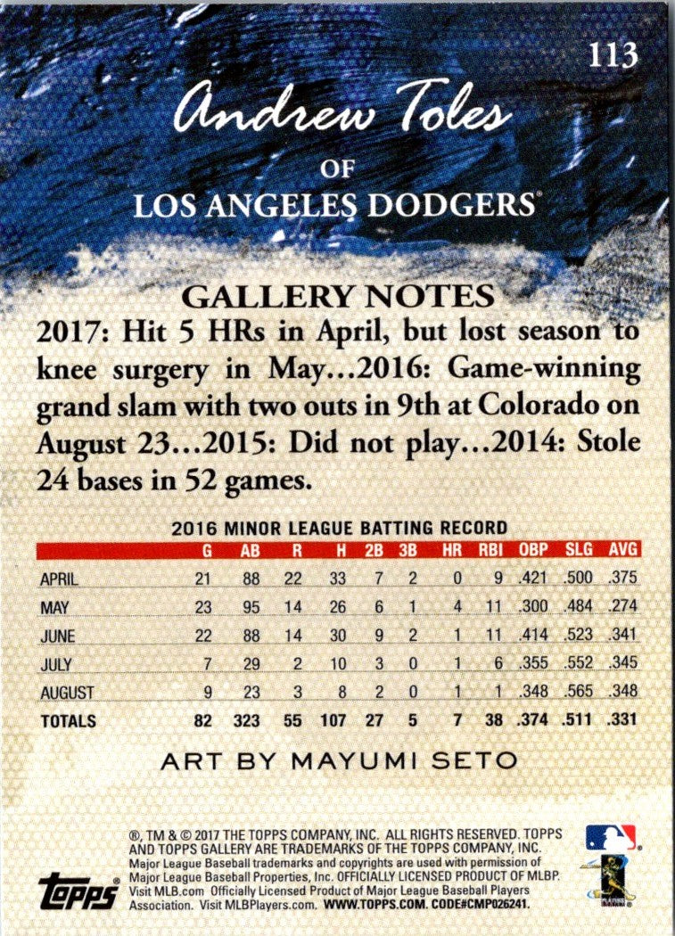 2017 Topps Gallery Andrew Toles