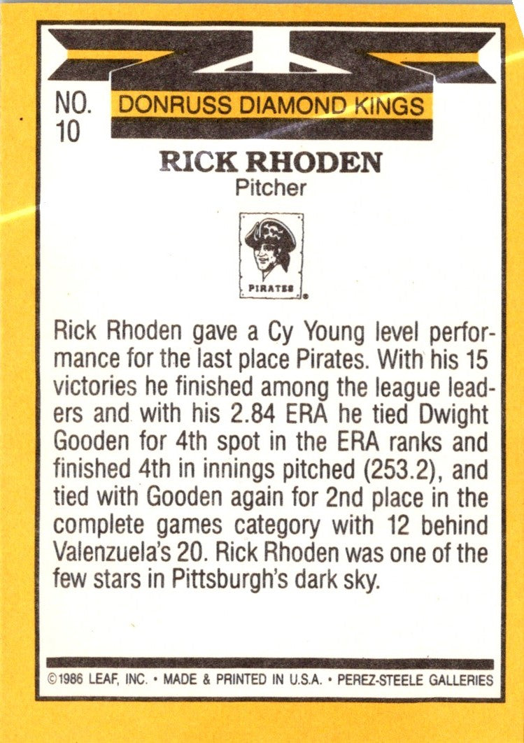 1987 Diamond Kings Rick Rhoden