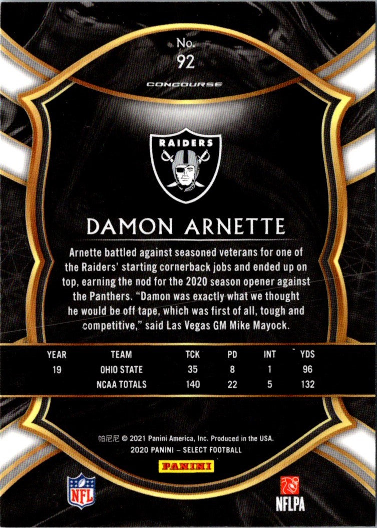 2020 Panini Select Damon Arnette