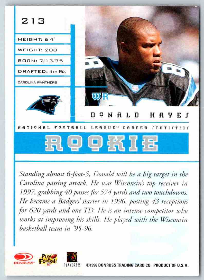 1998 Leaf Rookies And Stars Donald Hayes