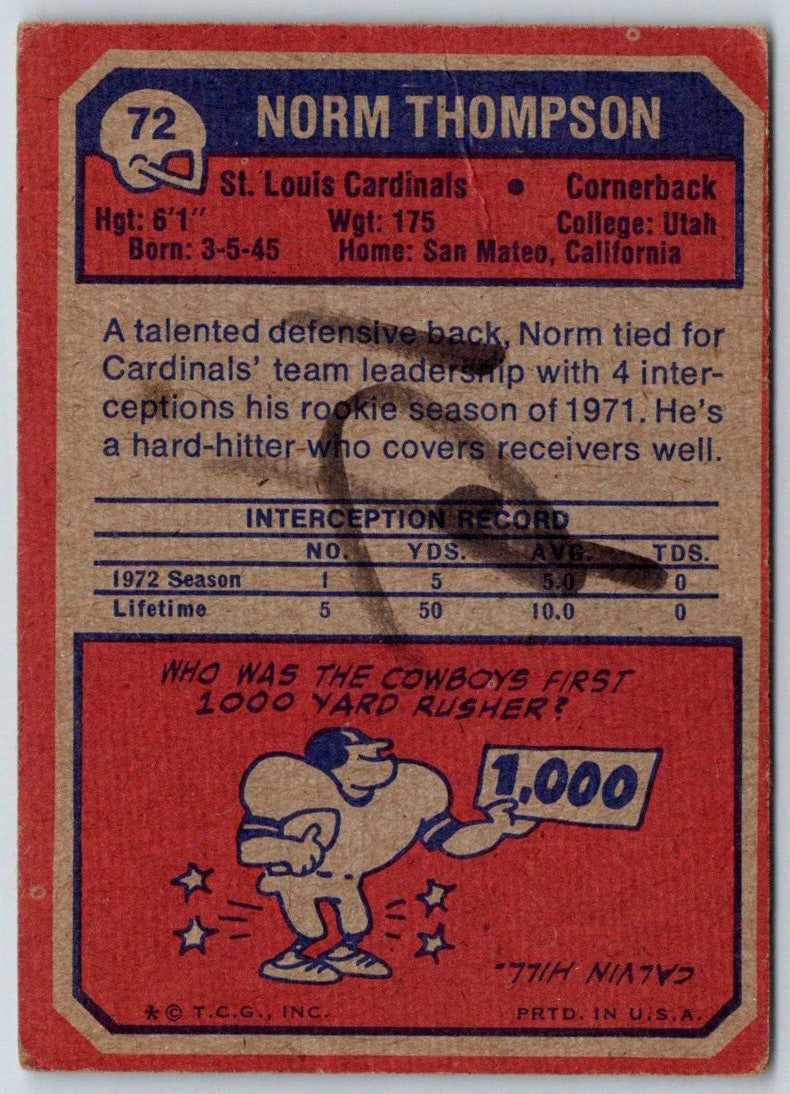 1973 Topps Norm Thompson