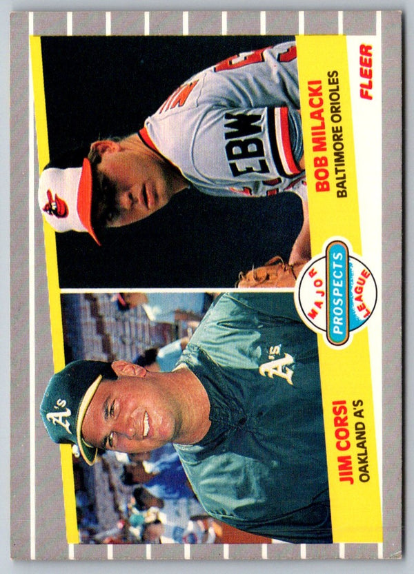 1989 Fleer Jim Corsi/Bob Milacki #649 Rookie