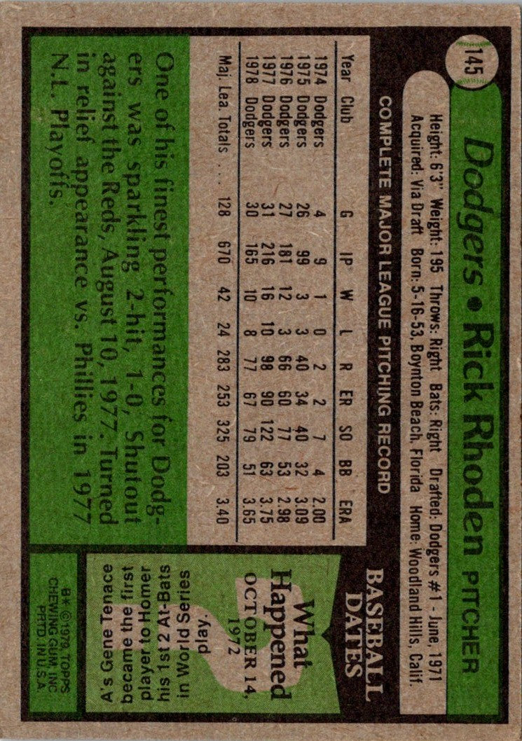 1979 Topps Rick Rhoden