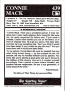 1992 Conlon Collection TSN Connie Mack