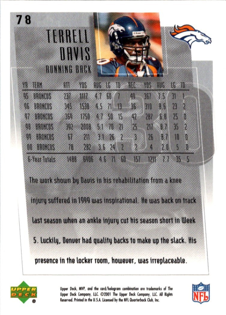 2001 Upper Deck MVP Terrell Davis