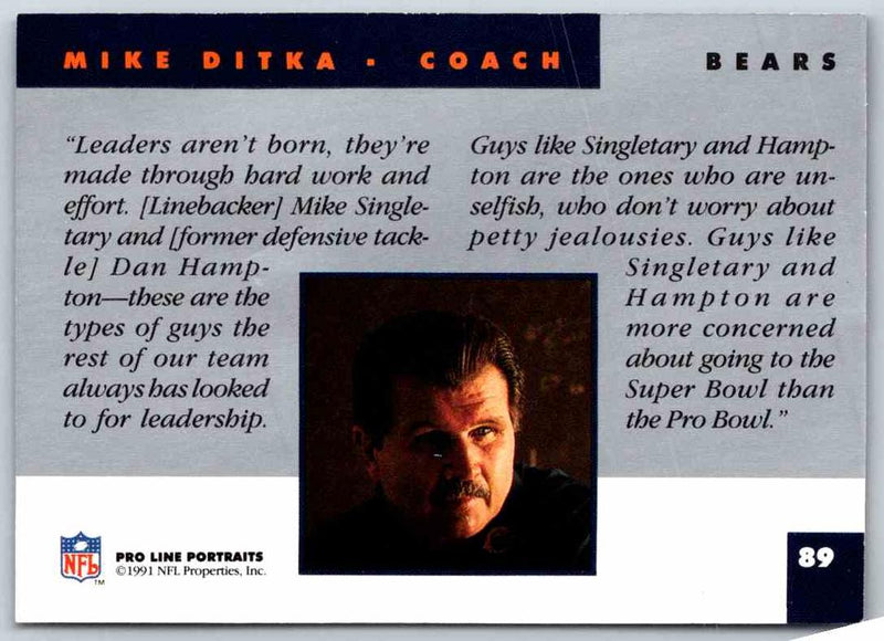 1991 ProLine Mike Ditka