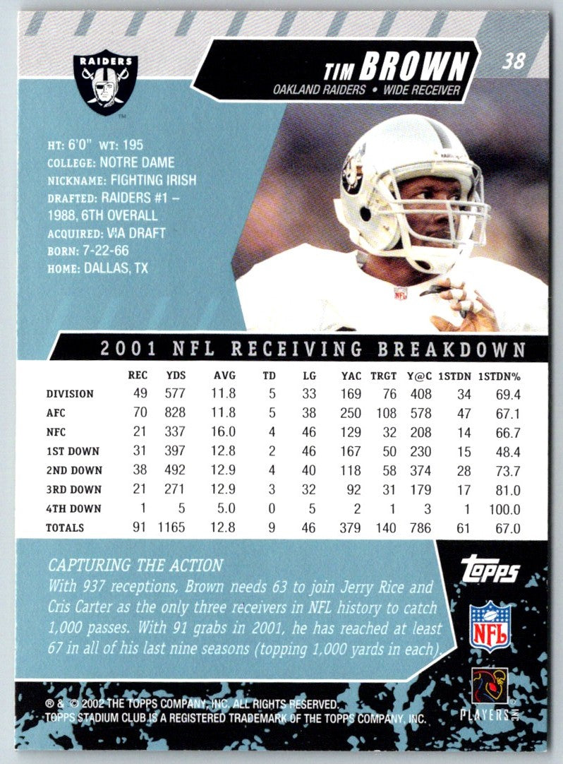 2002 Stadium Club Tim Brown