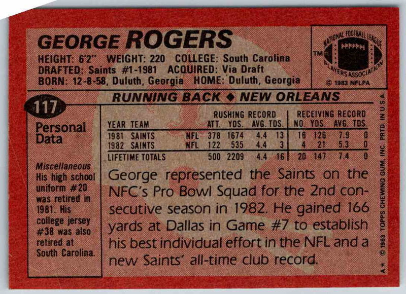 1983 Topps George Rogers