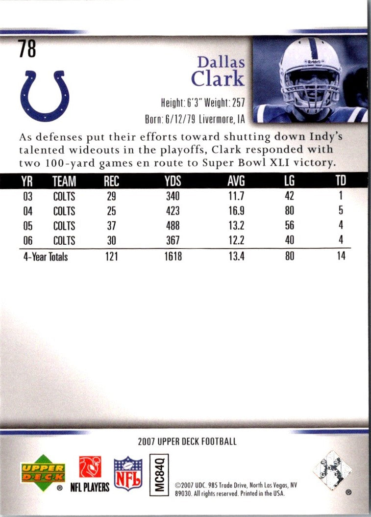 2007 Upper Deck Dallas Clark