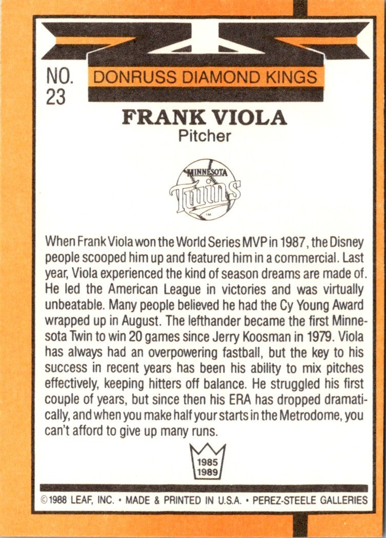 1989 Diamond Kings Frank Viola