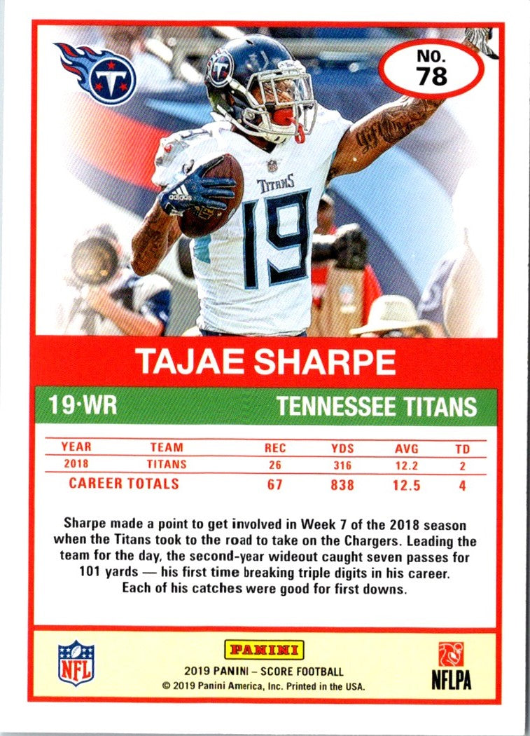 2019 Score Tajae Sharpe