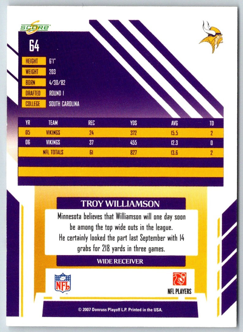 2007 Score Troy Williamson