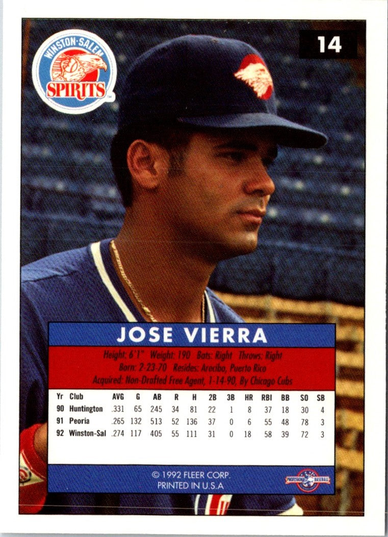 1992 Fleer Excel Jose Vierra