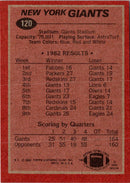 1984 Topps New York Giants