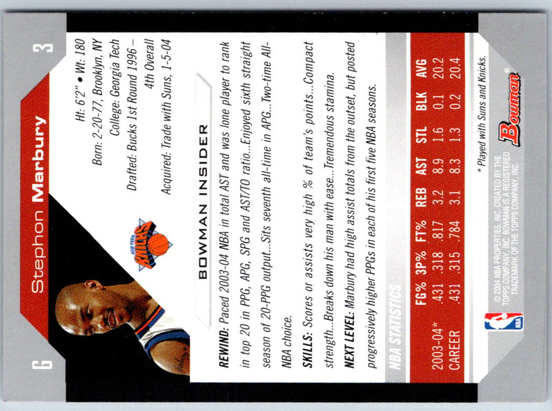 2004 Bowman Stephon Marbury