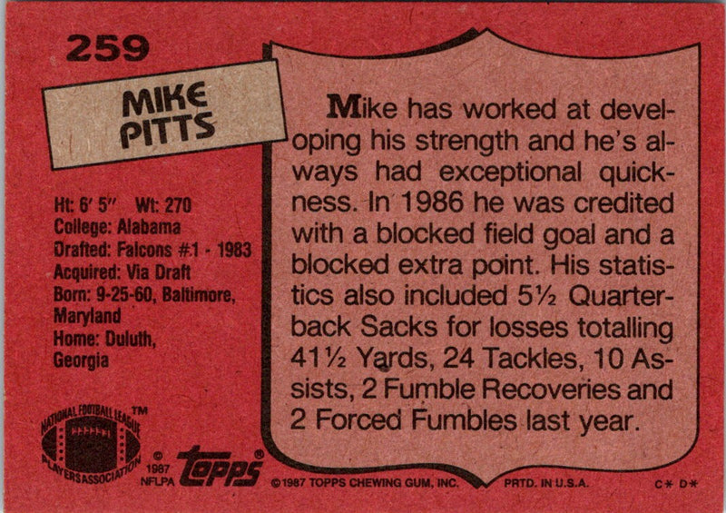 1987 Topps Mike Pitts