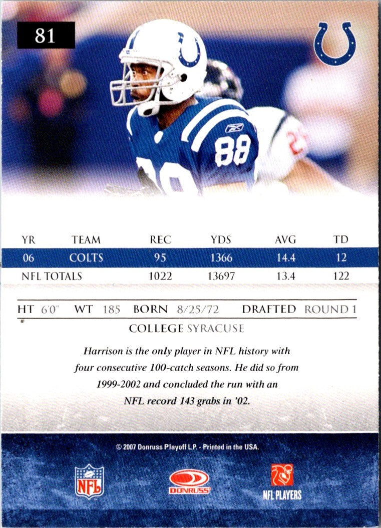 2007 Donruss Gridiron Gear Marvin Harrison
