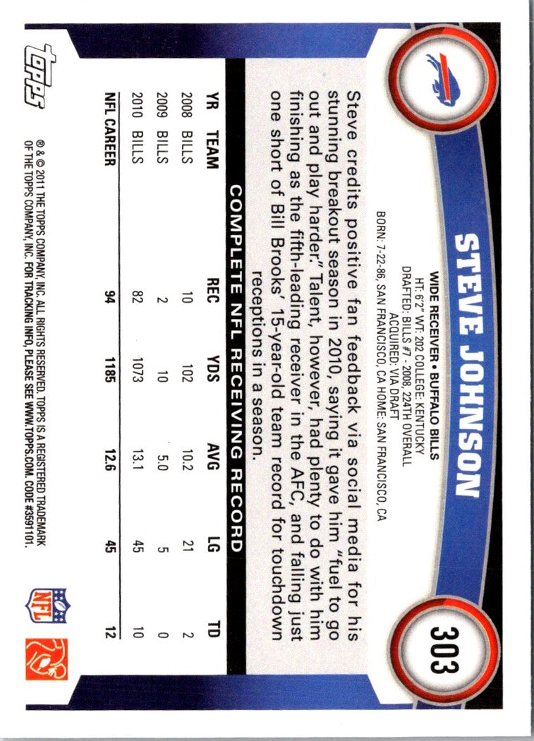 2011 Topps Steve Johnson