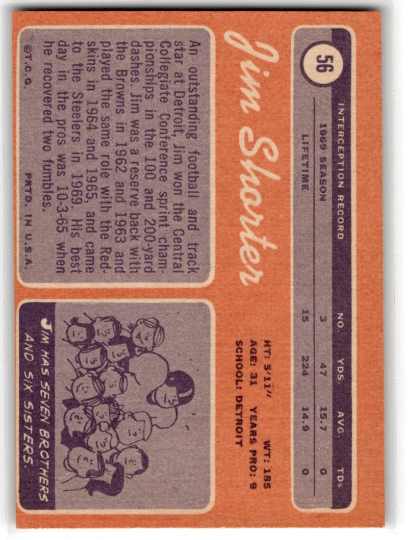 1970 Topps Jim Shorter