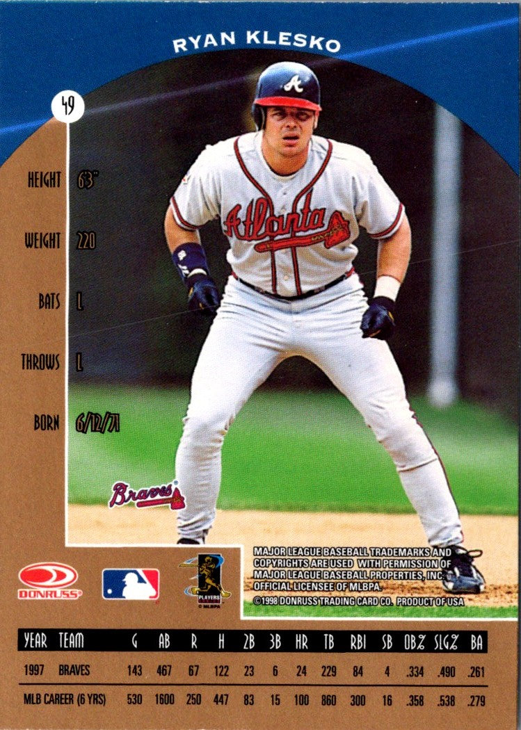 1998 Donruss Preferred Ryan Klesko
