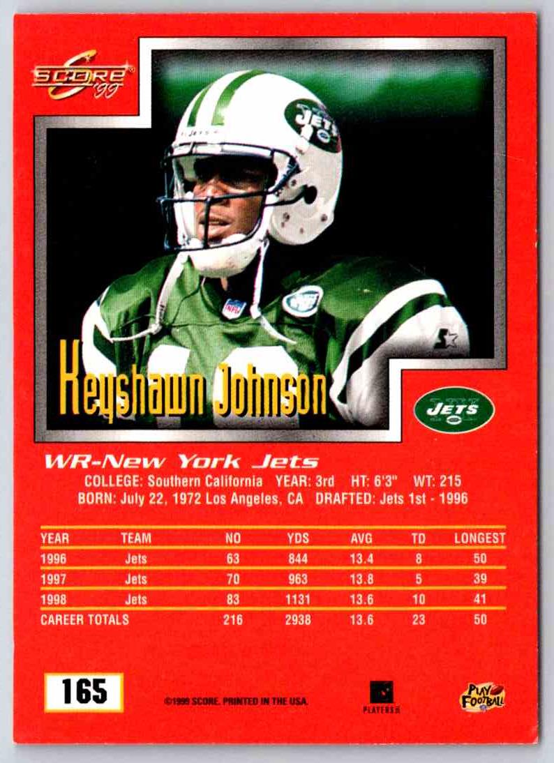 1999 Score Keyshawn Johnson