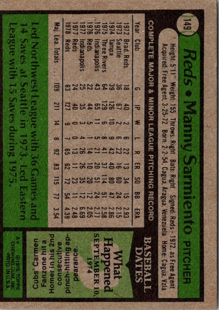 1979 Topps Manny Sarmiento