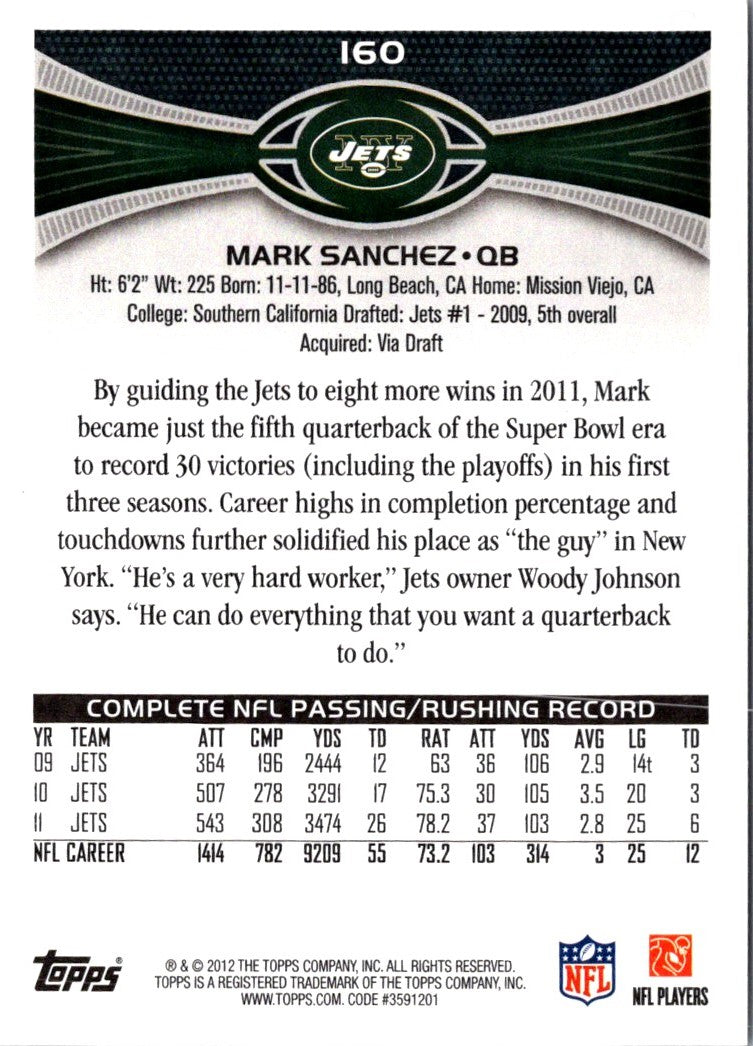 2012 Topps Mark Sanchez