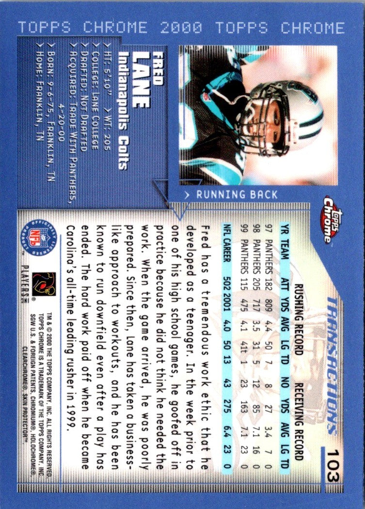 2000 Topps Chrome Fred Lane