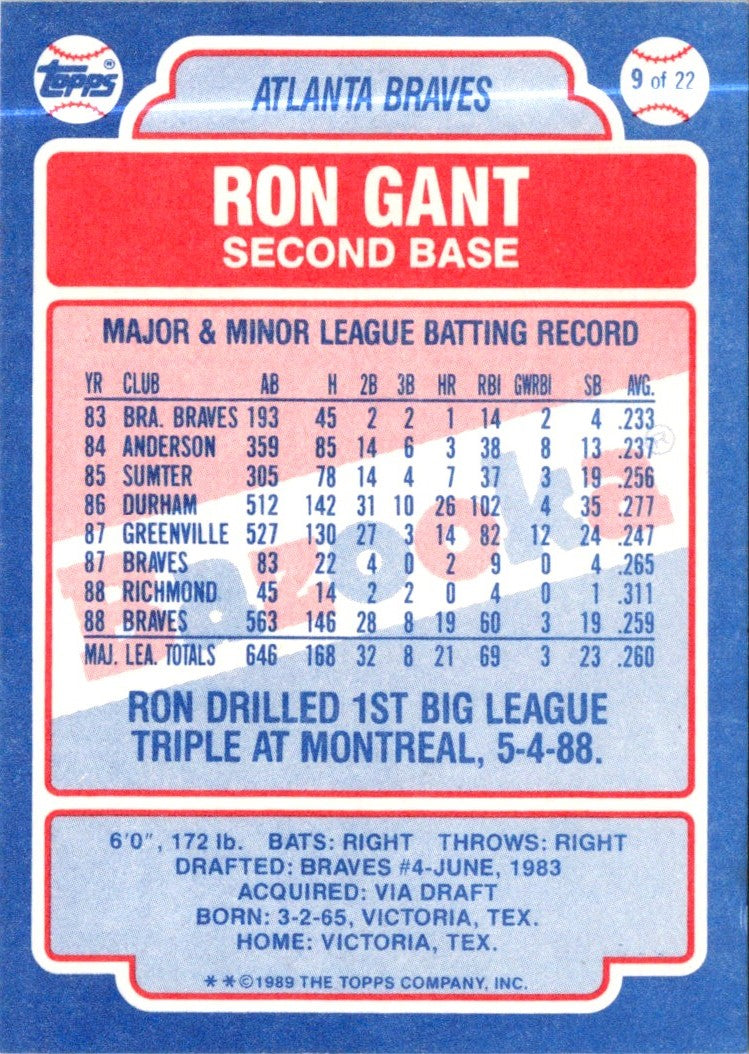 1989 Topps Bazooka Ron Gant