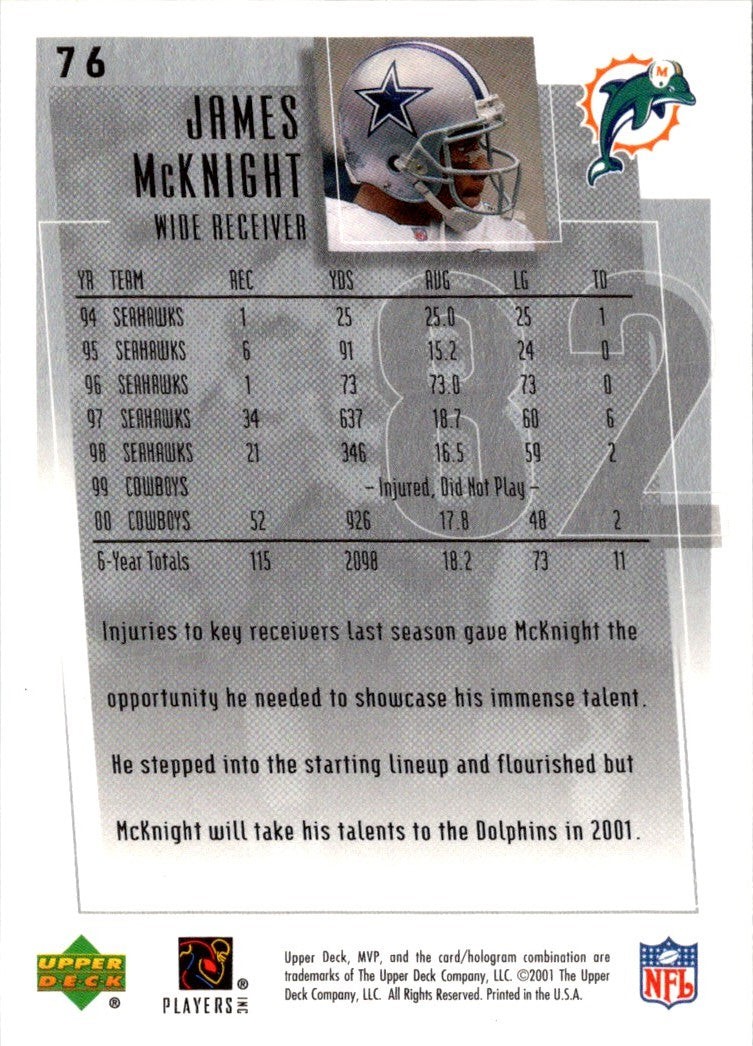 2001 Upper Deck MVP James McKnight