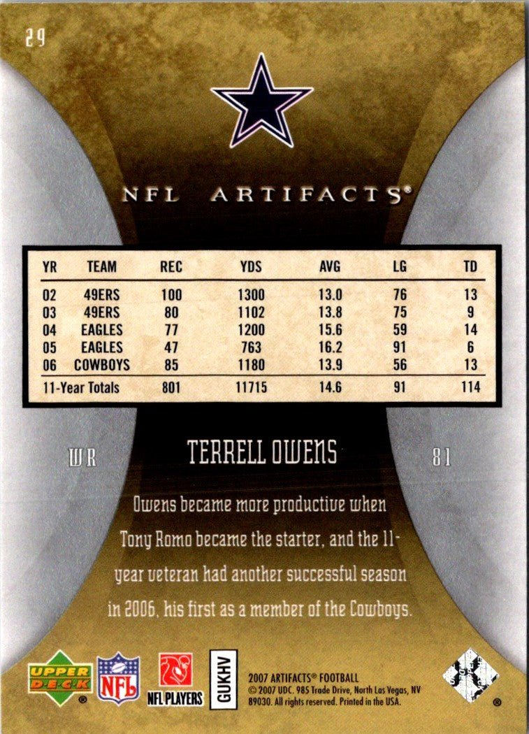 2007 Upper Deck Artifacts Terrell Owens