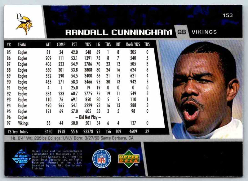 1998 Upper Deck Randall Cunningham