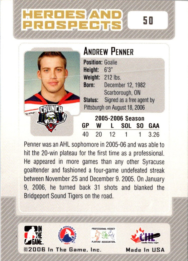 2006 In The Game Heroes and Prospects Andrew Penner