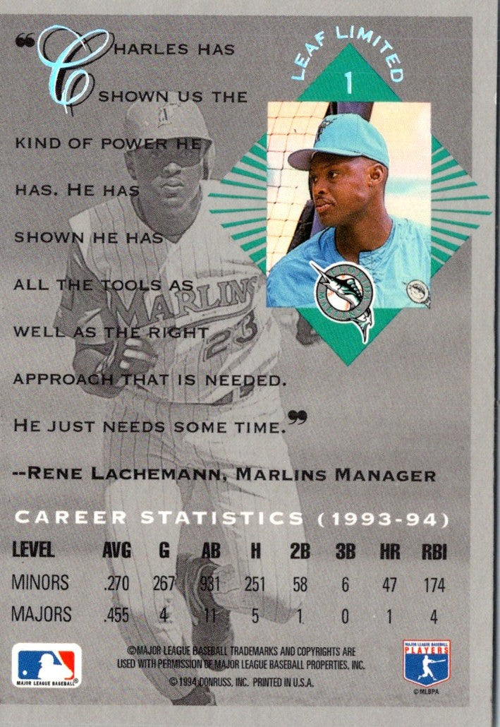 1994 Leaf Limited Charles Johnson