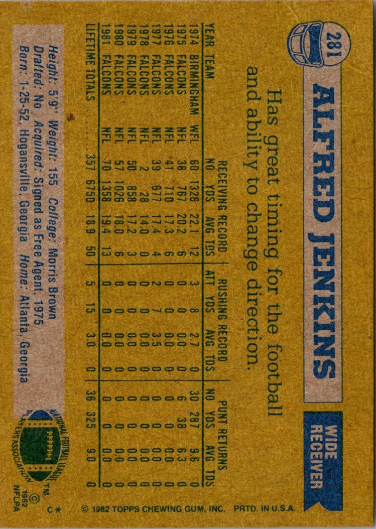 1982 Topps Alfred Jenkins