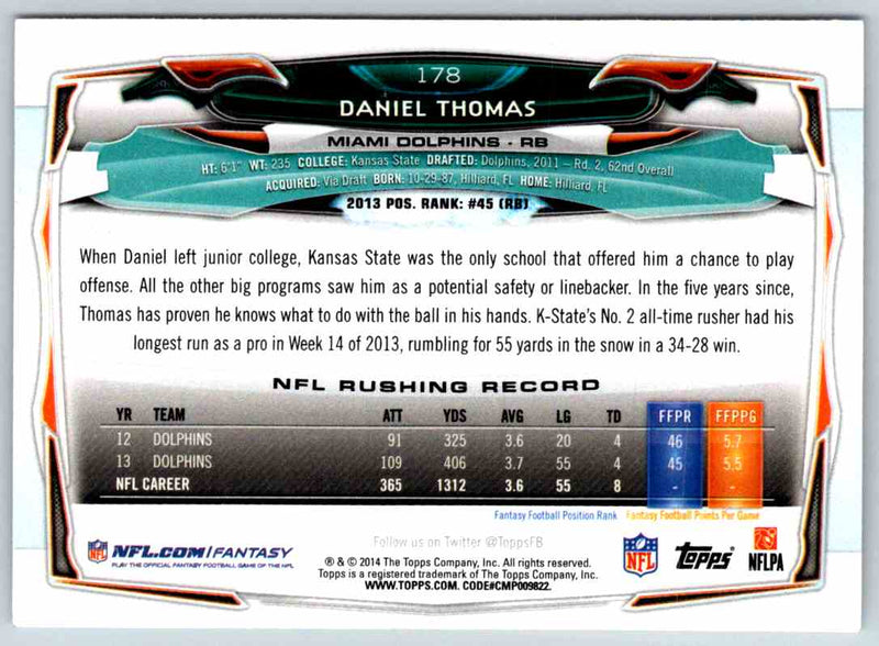 2014 Topps Daniel Thomas