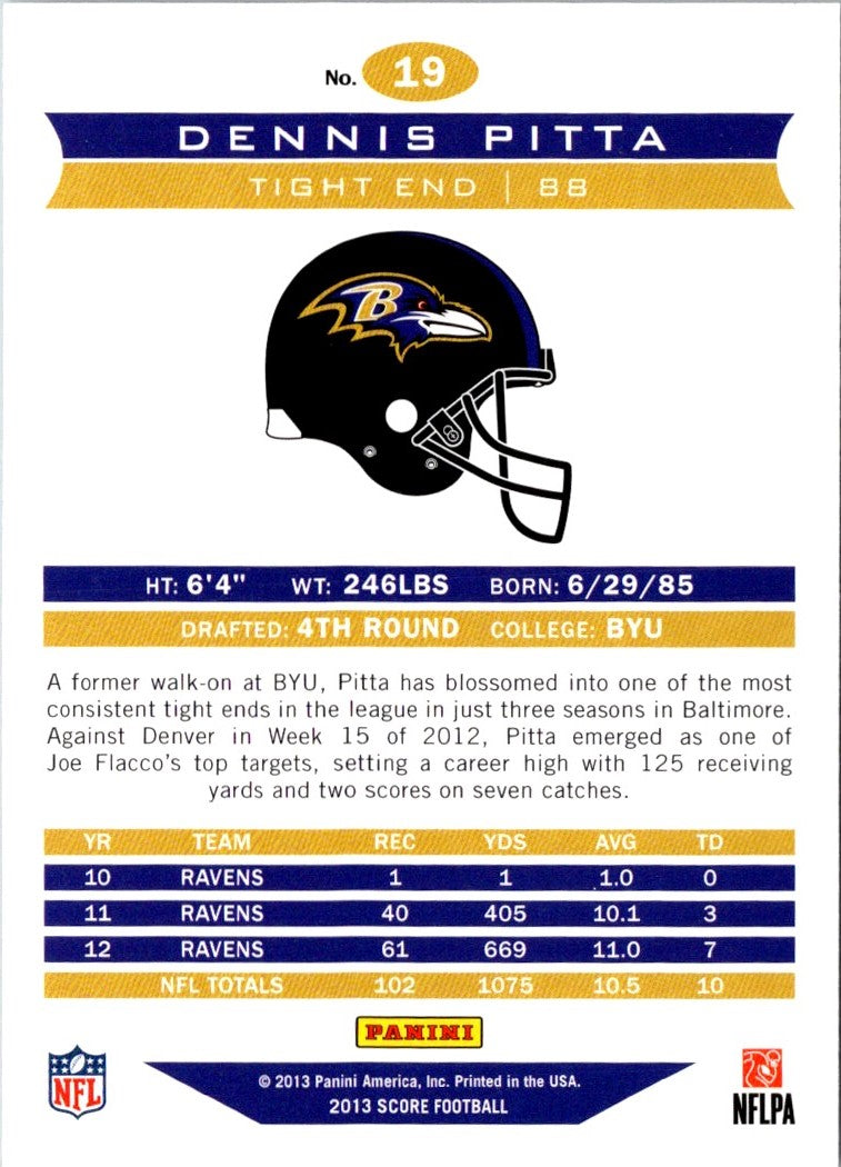 2013 Score Dennis Pitta