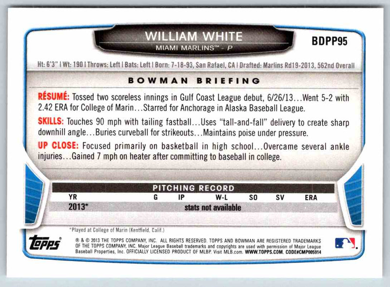 2013 Bowman William White