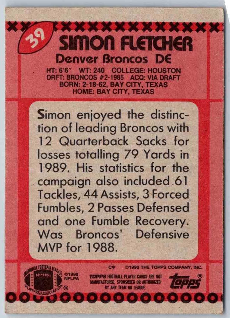 1990 Topps Simon Fletcher