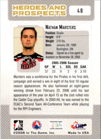 2006 In The Game Heroes and Prospects Nathan Marsters #40