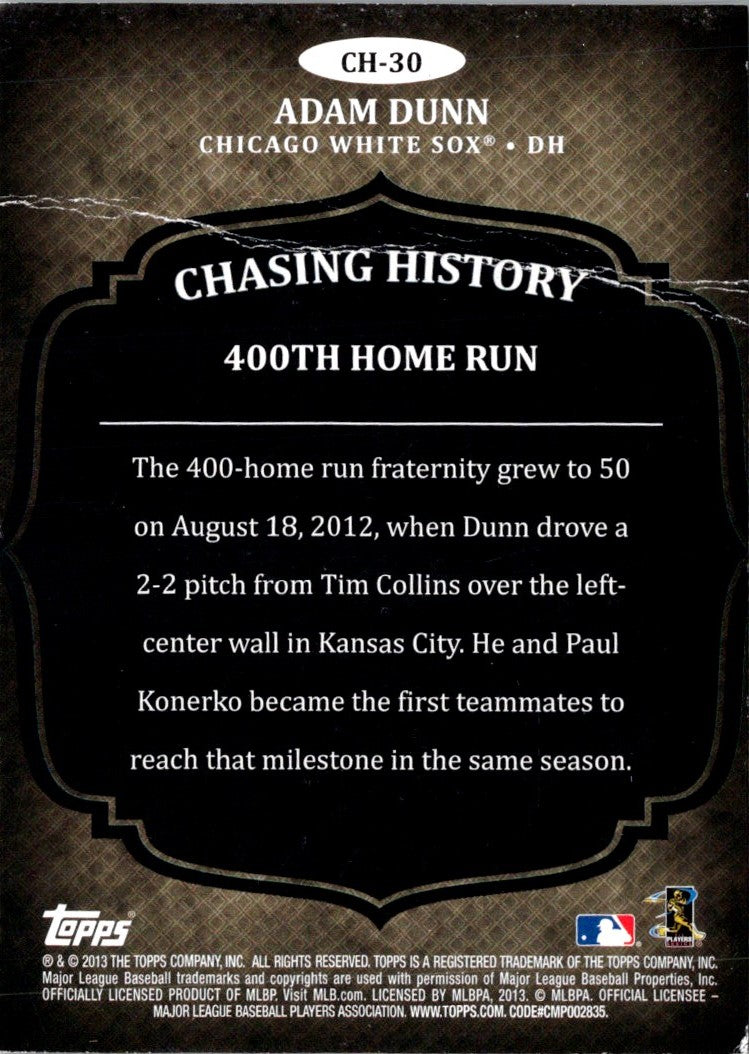 2013 Topps Chasing History Adam Dunn