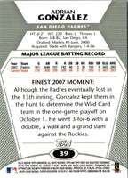 2008 Finest Adrian Gonzalez #39