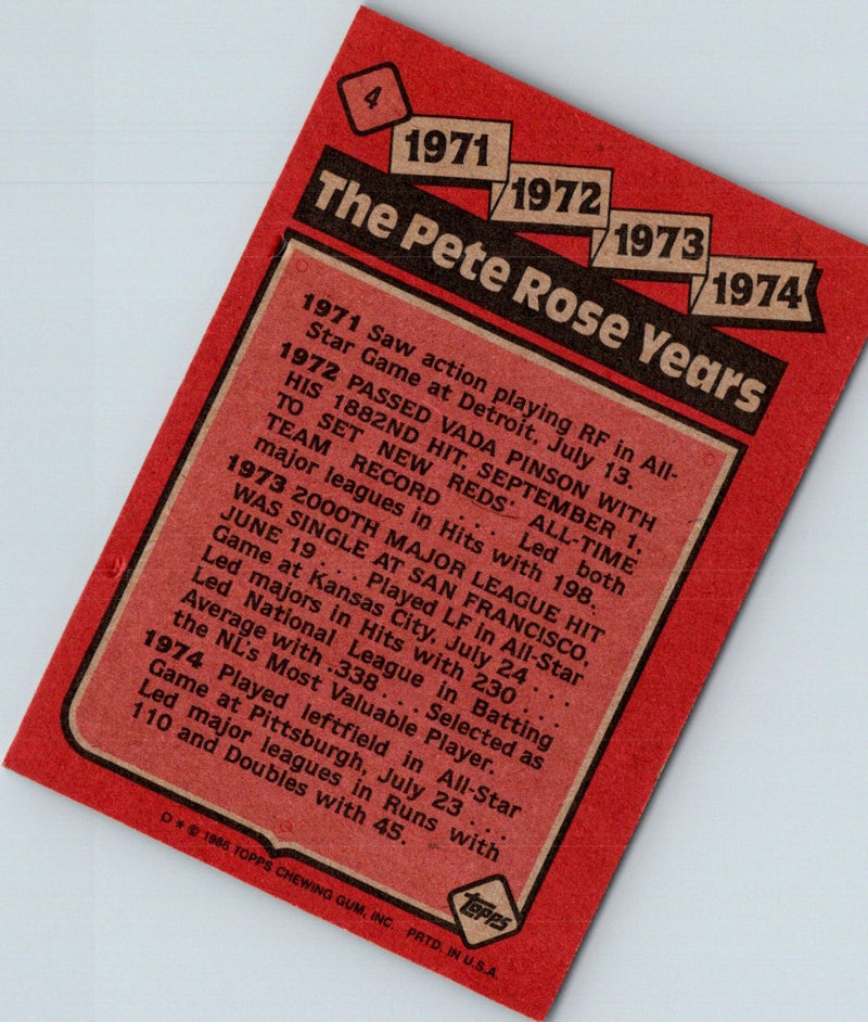 1986 Topps Pete Rose