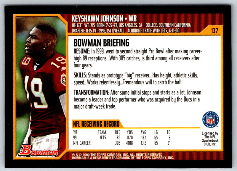 2000 Bowman Keyshawn Johnson