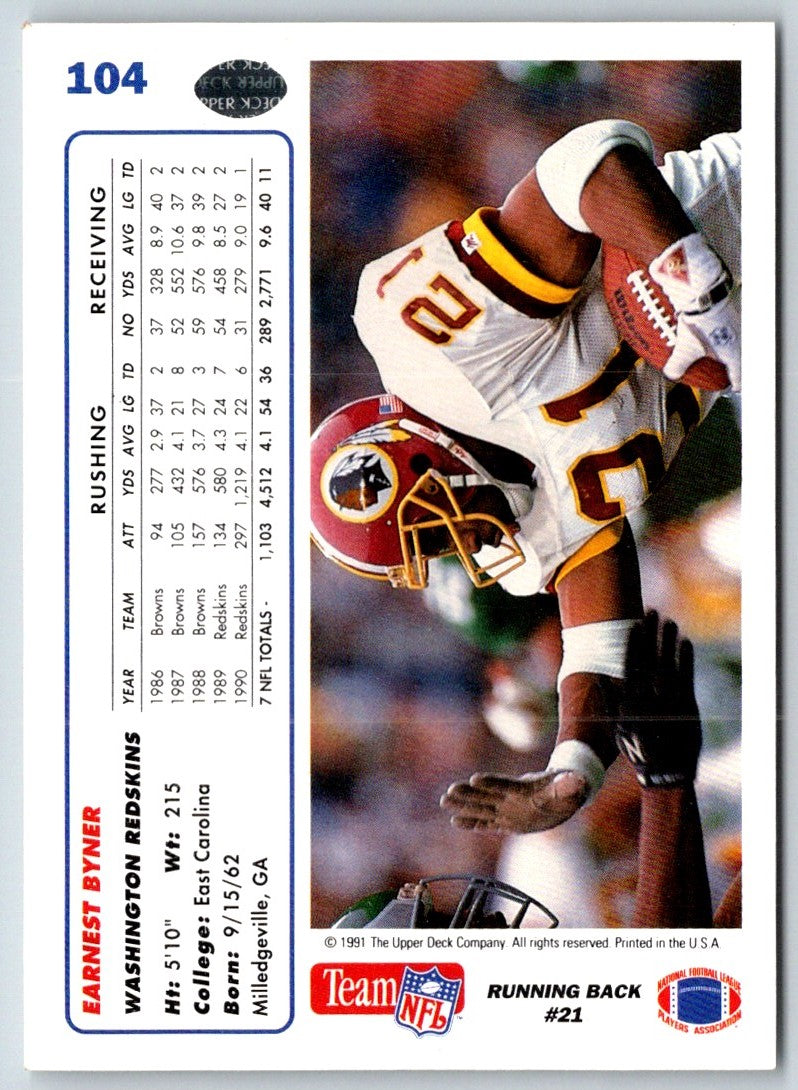 1991 Upper Deck Earnest Byner