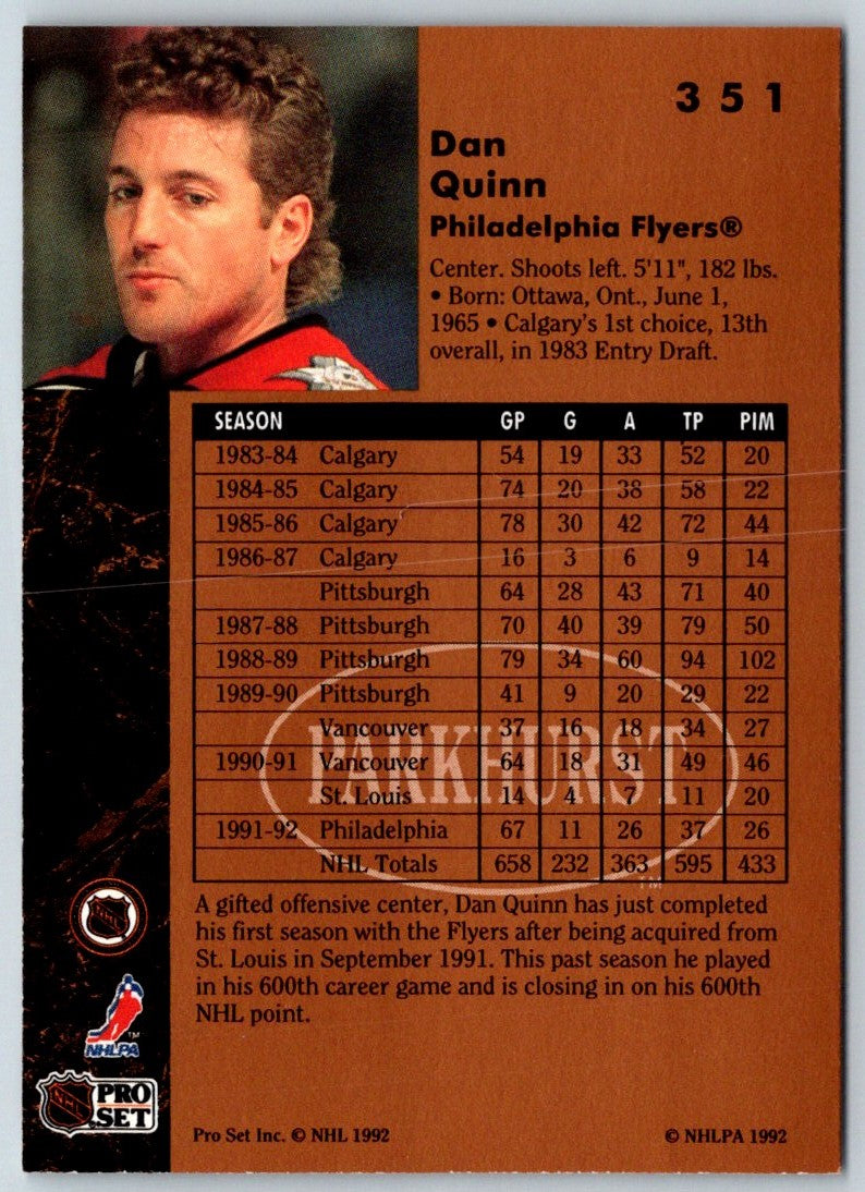 1991 Parkhurst French Dan Quinn
