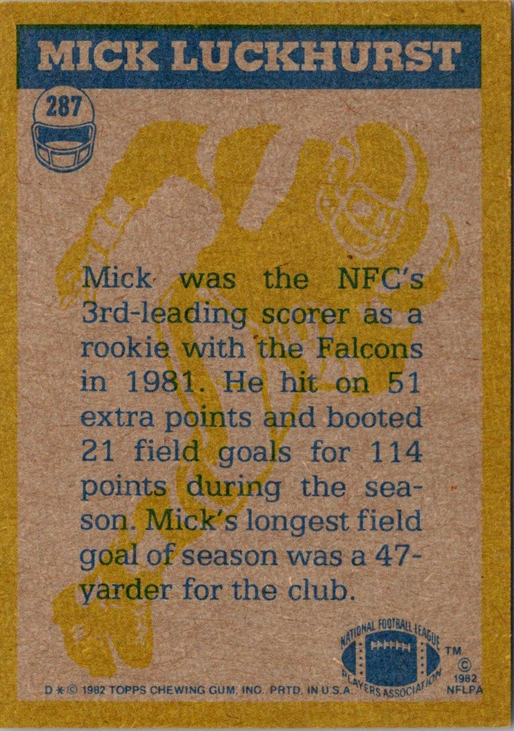 1982 Topps Mick Luckhurst