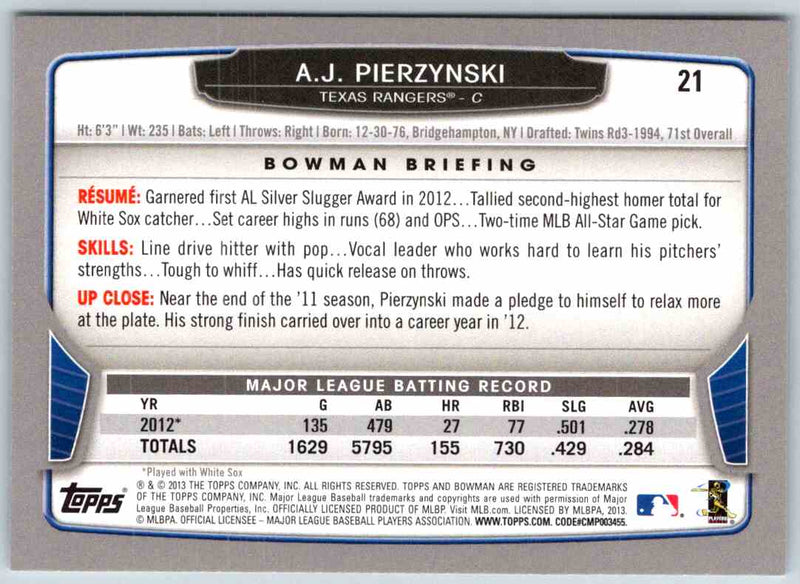 2014 Bowman A.J. Pierzynski