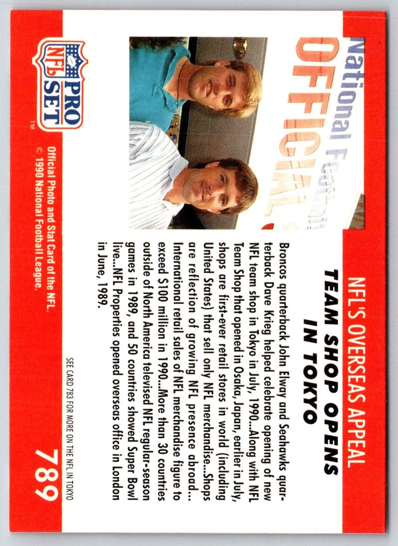 1990 Pro Set NFL Team Shop NR