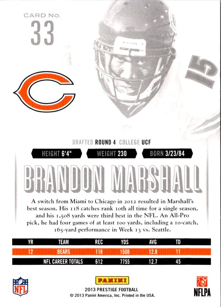 2013 Panini Prestige Brandon Marshall